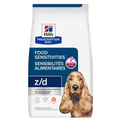 Nourriture sèche pour chiens z/d, saveur de poulet hydrolysé Visuel